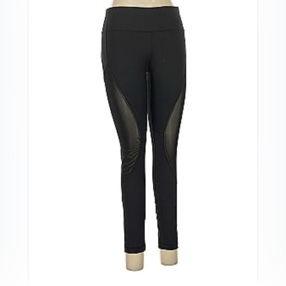 VINA Black High Rise Mesh Panel Leggings Size S
